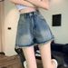 2025s Spicy Girl Denim Shorts For Women Summer New Ins Casual High Waist Retro Frayed Wide Leg A-line Ultra Short Hot Pants_ecoleips.com