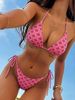 2026 Popular Retro Polka Dot Lace-up Sexy Beach Bikini Swimsuit Suit For Women_ecoleips.com