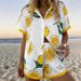 Women's Resort Style Printed Collared Shirt And Shorts Set Short Sleeve Summer Outfit_ecoleips.com