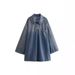 Women's Clothing Spring And Summer New Women's Clothing Simple Fashion All Match Style Lapel Loose Denim Dress_ecoleips.com