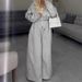 Women's Clothing Women's Autumn Winter Long Sleeve Hooded Sweatshirt And Elastic Waist Pants Two Piece Set Solid Color Tie Waist_ecoleips.com