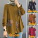 Women's Clothing Muslim Floral Shirt Fashion Puff Sleeve_ecoleips.com