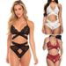 Aria Basics Cross-border Foreign Trade See-through Lace Cross-back Sexy Lingerie European And American Bodysuit Set Wholesale_ecoleips.com
