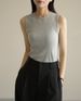 Summer Cotton Small Round Neck Camisole For Women, Pure Desire Style, Outer Wear, Wide Shoulder Straps, Conceals Side_ecoleips.com