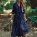 2026shein Cross-border European And American Independent Site Bohemian Vacation Cotton-linen Dress New Hot Style_ecoleips.com