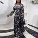 Muslim Dress Women's Slim Fit Long Dress Round Neck Printed Pleated Fashion Summer New American Style_ecoleips.com