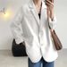 Women’s Clothing Small Suit Jacket For Women Korean Style Loose Spring And Autumn British Style White Short Ins Suit Small Top_ecoleips.com