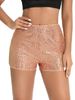 K Fashion Bead Slim Fit Sequin Solid Color Mid Waist Sexy Straight Leg Women's Shorts_ecoleips.com