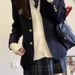 Shengyan High-Quality JK Japanese-Style Uniform For Women, College Style, Three-Button Original Design, Gray, Black,_ecoleips.com