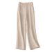 Suitable For All Seasons Italian High-Waisted Slimming Wide-Leg Casual Straight-Leg Linen Long Pants For Women_ecoleips.com