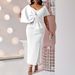 D395 Party Foreign Trade Women's Sexy Big Bow Split Bodycon European And American Style Dress_ecoleips.com