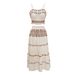 Bohemian Beach Cover-Up Set – Fringe Trim Halter Top & Maxi Skirt (White) |Polyester, Lightweight, Flowy Ethnic Print For Vacations & Festivals_ecoleips.com