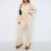 Women's Half-Zip Knit Sweater & Pants Set – Winter Casual Outfit (S-XXL) – Soft Polyester-Spandex Lounge Wear_ecoleips.com