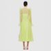 Women's Clothing Fashion Style Three Dimensional Decorative Flowers Solid Color Layered Single Breasted Long Dress_ecoleips.com