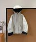girl Euroean Fashion Color-Block Hooded Short Cotton Jacket For Women 2025 Autumn Winter New Korean Style Loose Versatile_ecoleips.com