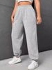 Women's Fleece Lined Jogger Sweatpants European American Style Solid Color Loose Fit Autumn Winter Casual Bottoms_ecoleips.com
