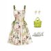 Elegant Floral Print Maxi Dress With Metal Ring Drawstring For Vacation & Boho Style Comfortable & Breathable Fabric_ecoleips.com