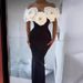 Elegant Black Bandage Evening Gown off the Shoulder Independent Design Three Dimensional Floral Embellishment Sexy Women's Dress_ecoleips.com