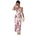 Women's Elegant Tie Dye Print Mesh Design Dress FashionableStyle Foreign Trade_ecoleips.com