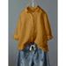 Women's Pleated Textured Shirt Ruffled Hem Button Cuffs Three Quarter Sleeves Large Stock Available Export Style_ecoleips.com