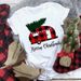 Merry Christmas Tree Santa Claus White Simple Cute Base Shirt Fashionable Short-Sleeve Women's Top T-Shirt_ecoleips.com