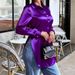 Elegant Satin Blouse With Asymmetrical Hem - Slim Fit Long Sleeve Shirt For Women, Perfect For Office & Casual Wear (Black/White/Purple/Red, S-XXL)_ecoleips.com