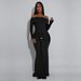 Off-Shoulder Bodycon Mermaid Dress – Slim Fit Long Sleeve Elegant Evening Gown (S-XXL, Black & Coffee, Sexy Office To Party Dress For Women)_ecoleips.com
