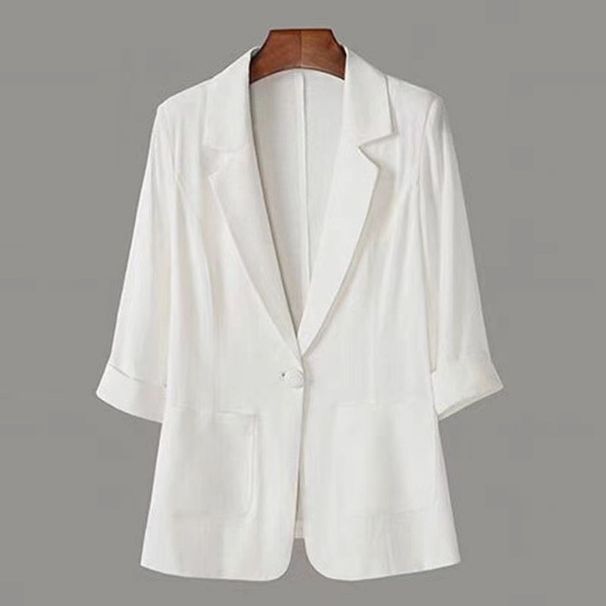 ng2510292 Linen Small Blazer For Women, Thin 2024 Summer Suit, Korean Version, Sun Protection, Casual British Style, White And_ecoleips.com