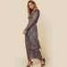 Elegant High-Waisted Floral Print Maxi Dress With Asymmetrical Hem For Work & Evening Wear Artistic Asymmetrical Hem_ecoleips.com