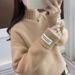 Women's Oversized High Neck Sweater - Soft & Warm Knit Pullover, Solid Color Casual Turtleneck Top For Autumn & Winter_ecoleips.com