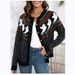 Halloween Ghost Knit Cardigan – Vintage Polka Dot Long Sleeve Open Front Sweater (Black, S-XXL)_ecoleips.com