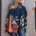 Summer Halter-Neck Bat-Sleeve Printed Shirts For Women And Women_ecoleips.com