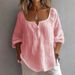 New Women's Clothing Casual V-Neck Long Sleeve Pullover Top Various Colors Fashionable Comfortable Top For Women_ecoleips.com