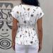 Women's Floral V-Neck Blouse Soft Polyester Top with Feminine Floral Print for Vacation_ecoleips.com