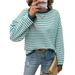 Autumn/Winter Casual Sweater With Round Collar And Stripes, Suitable For Both Men And Women_ecoleips.com