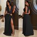 Women's Clothing Sleeveless Deep V Slit Dress New_ecoleips.com