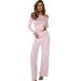 Pink Modal Comfortable Sleeve Long Pants Pajama Set European And American Autumn New Women's Homewear_ecoleips.com