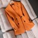 Women's Orange Suit Jacket Casual Loose Fit Fashionable Autumn/Winter Style Versatile Petite Size Goddess Look Cross Border_ecoleips.com