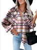 Women's Clothing 2025 Autumn Winter New Plaid Shirt Wool Flannel Button-Up Coat_ecoleips.com