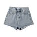 Women's Clothing Summer Solid Color High Waist Slim And Long Legs Cut Edge Old Raw Edge Denim Shorts Women's Pants_ecoleips.com