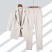 Girl Professional For Women 2025 Spring Summer New Simple Solid Color Plus Size Blazer Elegant Slim Fit Two-Piece Suit_ecoleips.com