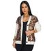 Women's Clothing Retro Lazy Style Leopard Print V Neck Sequined Jacket Female Loose Cardigan Top_ecoleips.com