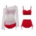 New Three Piece Bikini Swimsuit For Women Pure Desire Style Swimsuit For Women Bow Long Sleeve Sunscreen Wholesale_ecoleips.com