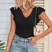 Women's Clothing Summer Ladies Tops Peach Heart Collar Flying Sleeves Tight Thread Vest_ecoleips.com
