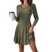 Women's Clothing Knitted A-Line Dress Autumn Winter Fashion Long Sleeved_ecoleips.com