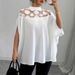 Women's Clothing Summer Solid Color Mesh Off Shoulder Bat Sleeve Elegant Tops_ecoleips.com