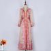 Women's Clothing New Positioning Printing Single Breasted Long Sleeved Dress Female Holiday Style Retro Skirt Long Skirt_ecoleips.com