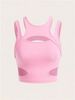Summer Sexy Slim Fit Women's Top Vest European American Style Crossover Camisole Sports Casual Faux Two Piece Hollowed out_ecoleips.com