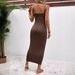 Elegant Backless Bodycon Evening Dress – Sexy Slit & Cowl Neck (Milk Silk, 12 Colors)_ecoleips.com