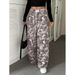 Women's Clothing Branch Pattern Printed Casual Pants For Women High Waist Hot Style Loose Versatile Wide Leg Long Pants_ecoleips.com
